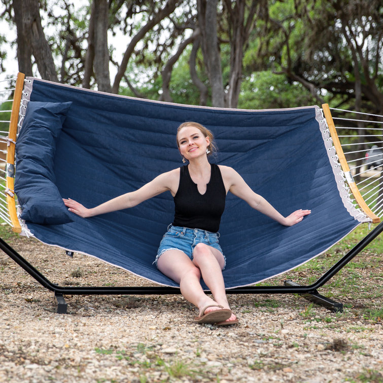 Double hammock best sale swing with stand